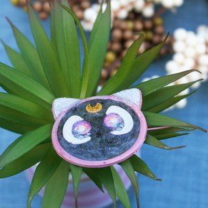 Luna Sailor Moon inspired Fanart Resin Hair Clip